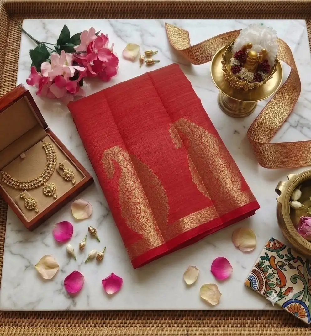 Classic Mango Zari Weaving Tussar Silk Saree